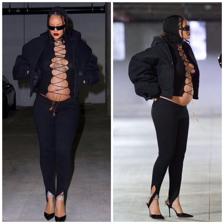 Rihanna once again steps out in style as she shows off her baby bump. Yesterday the Billionaire singer's picture was all over as she looks stunning in them. 